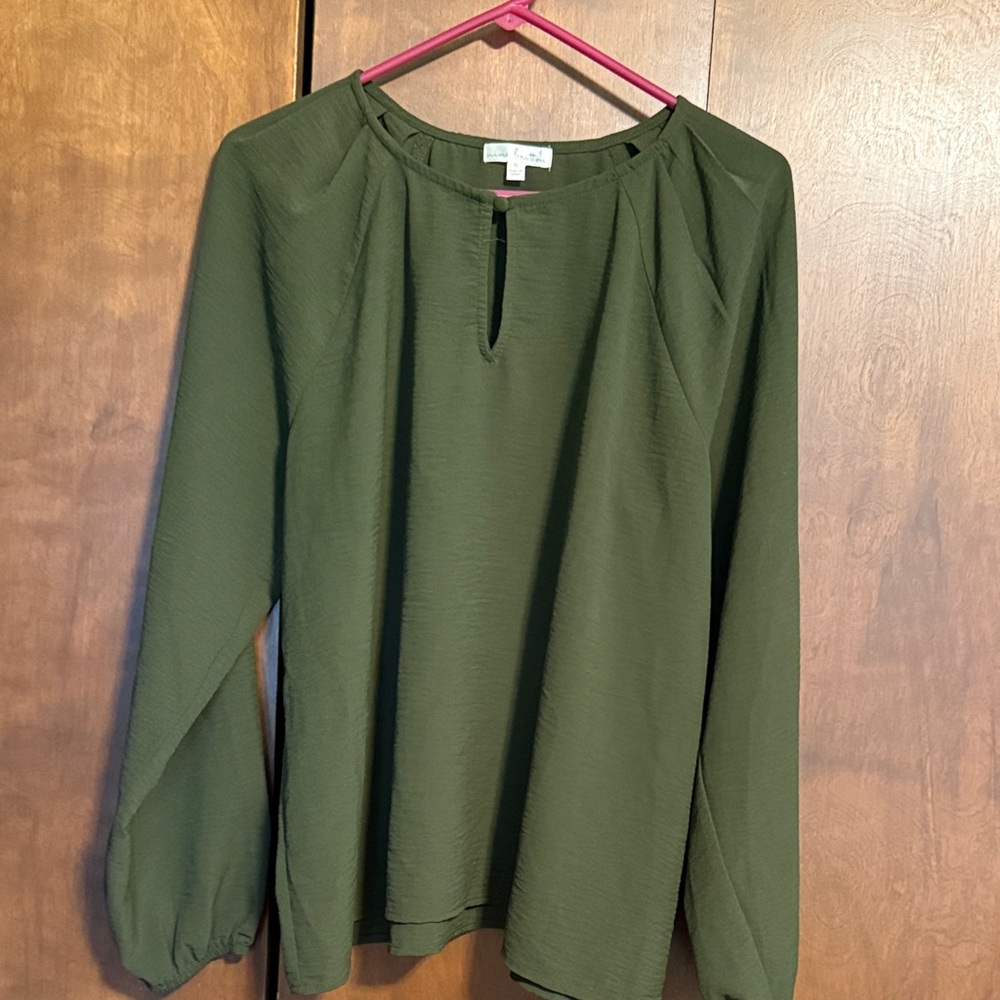 Nine Britton Olive Green Blouse